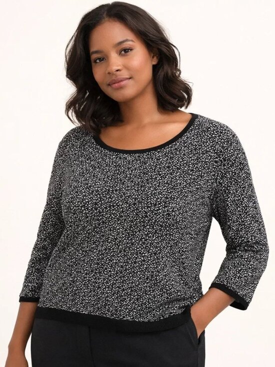 Moth Sweaters - Moth Anthropologie Sweater Size XL Black White Textured Knit Scoop Neck